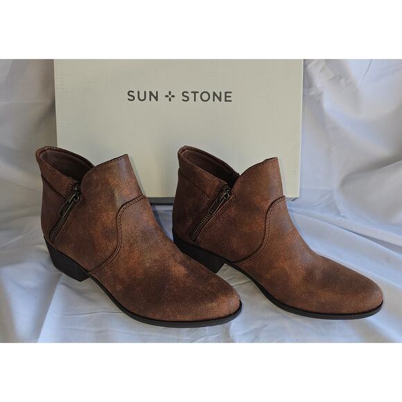 Sun + Stone Women's Adelinee Double Zip Ankle Booties - Picture 3 of 6
